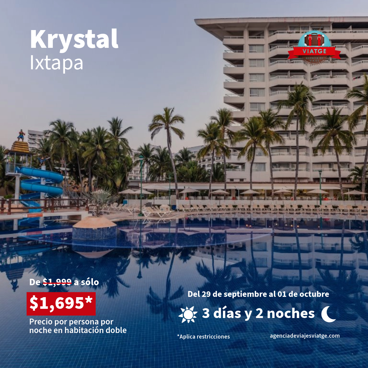 Vete a la playa y hospédate en el hotel Krystal Ixtapa con la súper tarifa que Viatge tiene para ti. ¡Da clic y conoce los detalles!